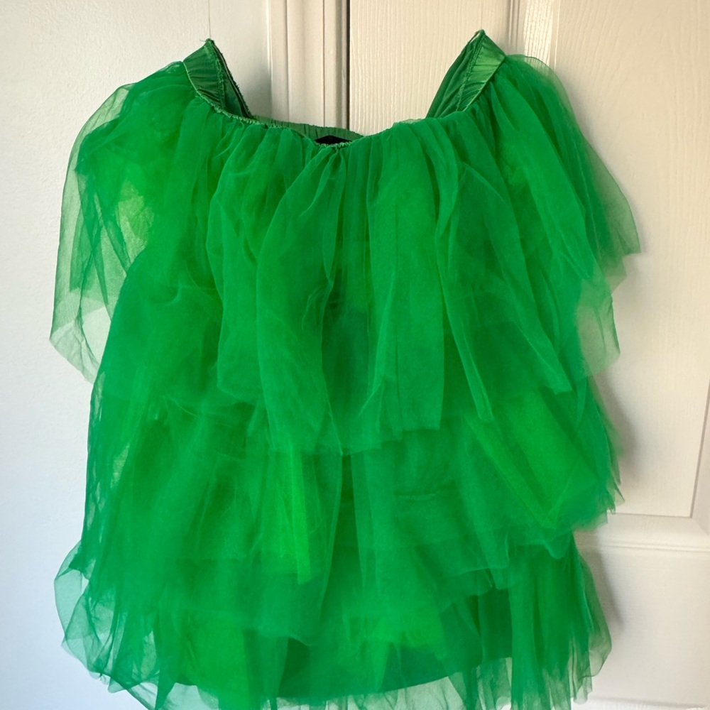 AKIRA Green Layered Tulle Dress Small